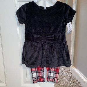 NWT Carter's Christmas plaid outfit